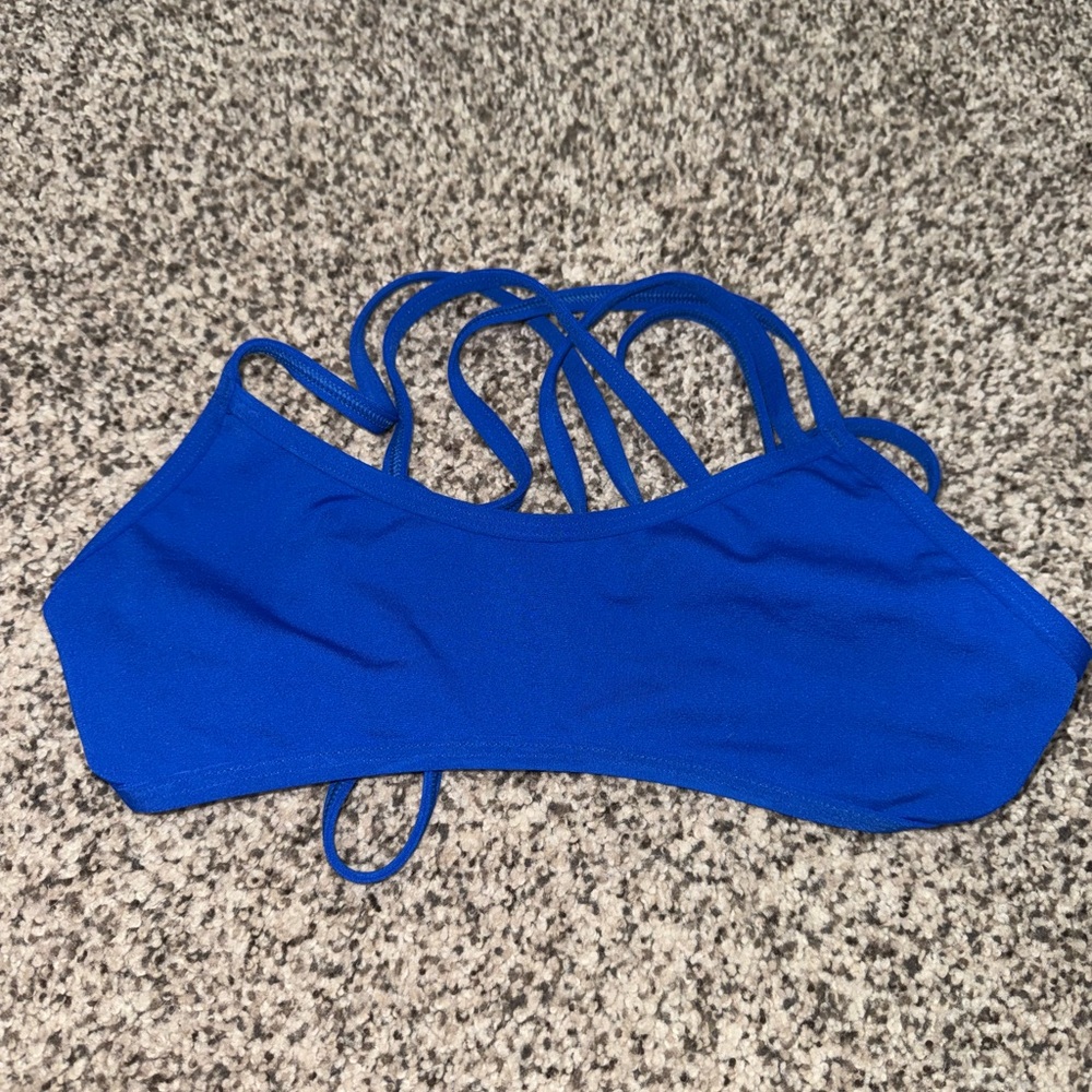 Jolyn Clothing Gray and Blue Strappy Top GRAYSON